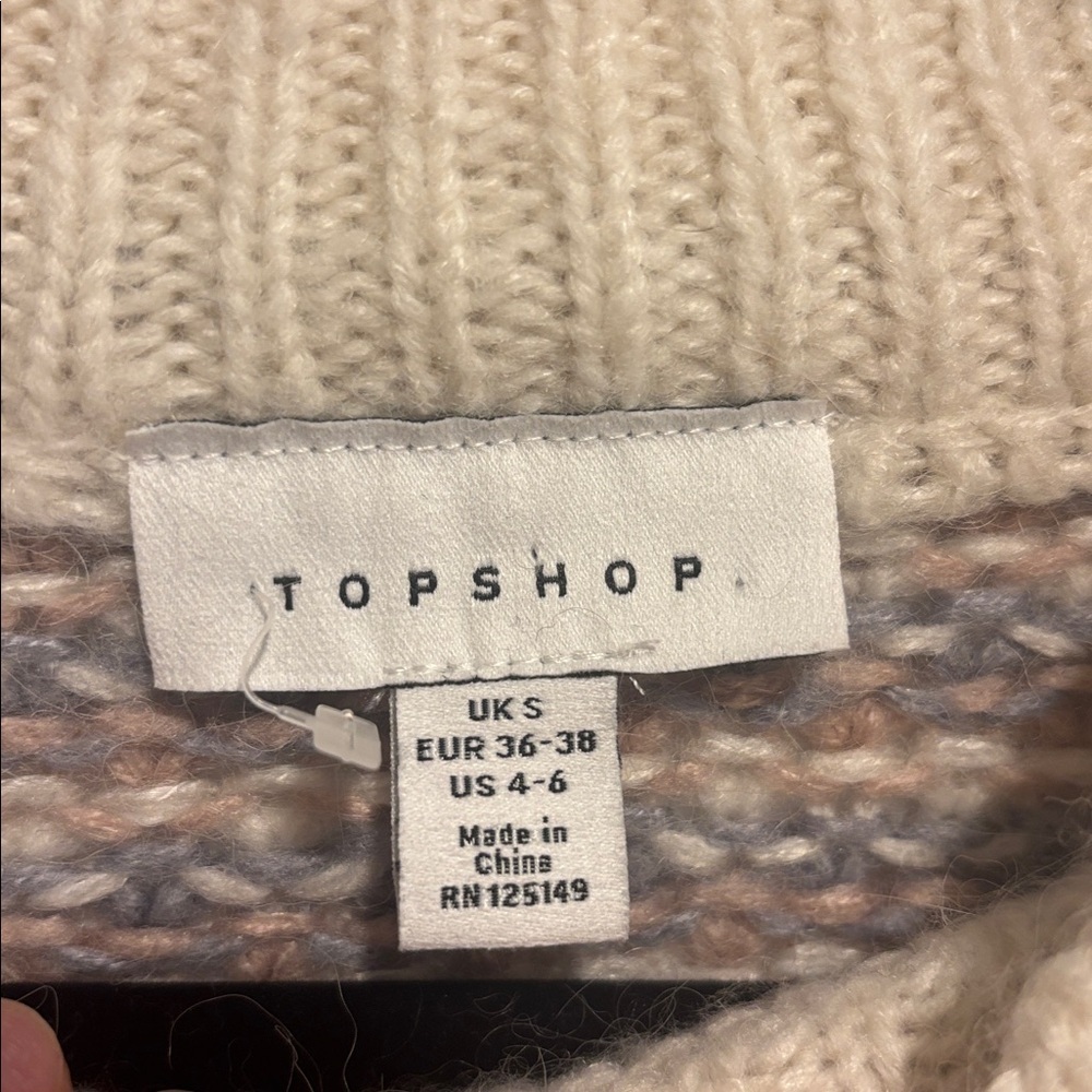 Topshop Multicolor Cowl Neck Sweater (S) - Picture 2 of 9